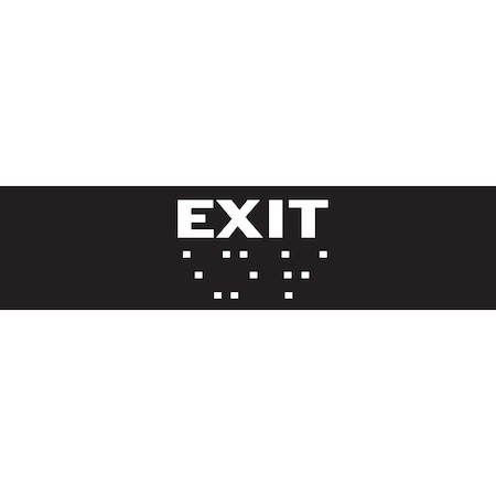Brady Exit Sign, Plastic, 8" W, 2" H, Exit, Black 70115
